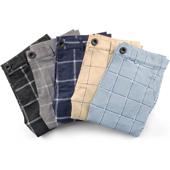 🆕 Men Cream Fashion Stretch Dress Slim Fit Business Suit Pants Casual Golf - Picture 2 of 2